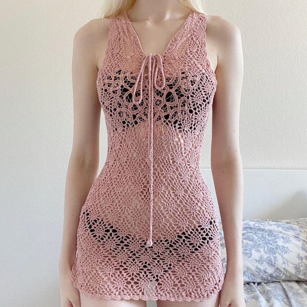 lace up front longline cami top or super mini cover up
style dress